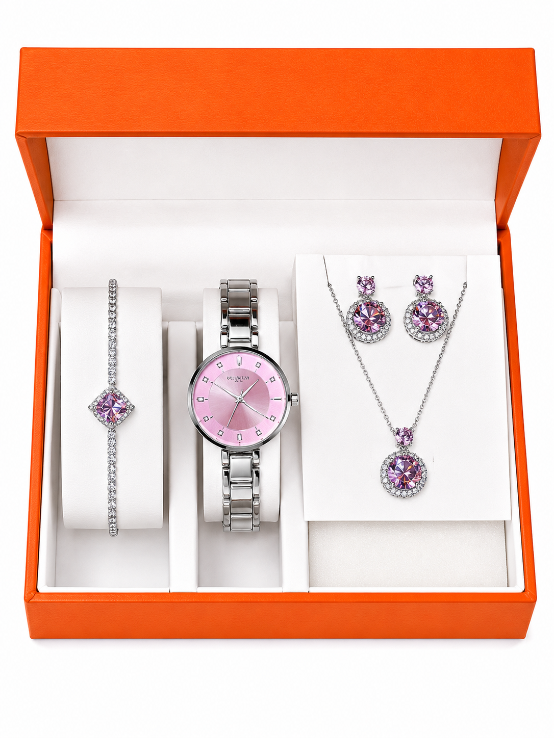 lavender-toned jewelry set