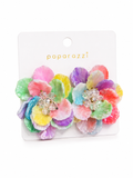 Colourful floral statement earrings