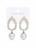 pearl and rhinestone earrings