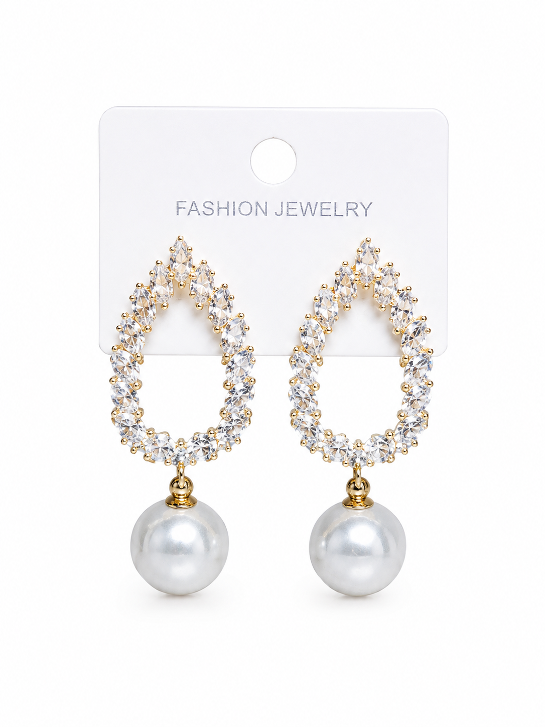 pearl and rhinestone earrings