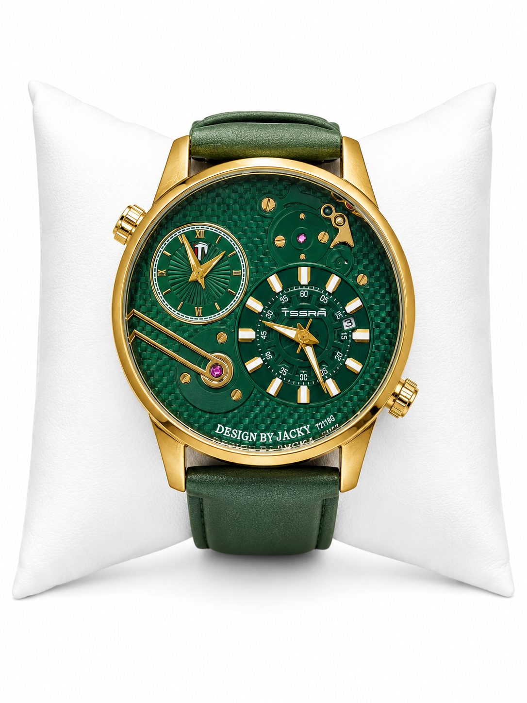 TSERA Green Textured Dial Quartz Watch