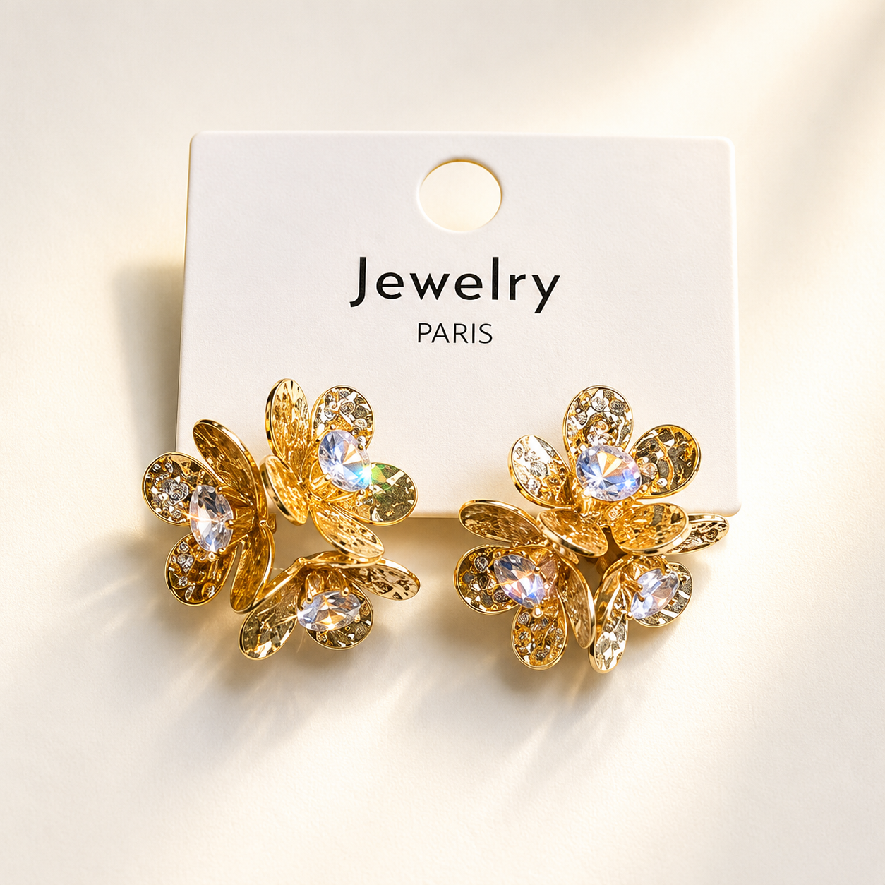 floral gold cluster earrings