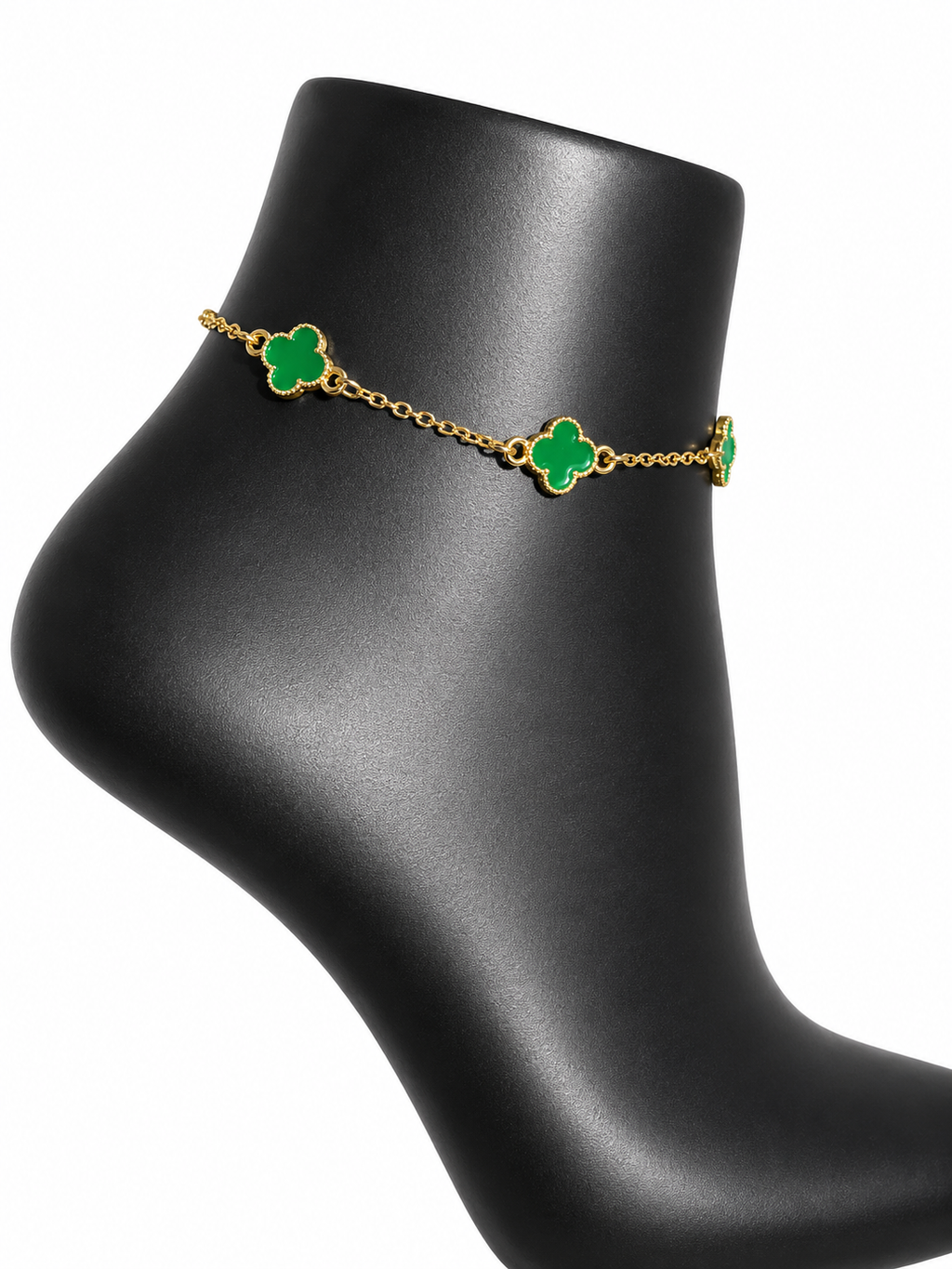 Noir Clover Anklet