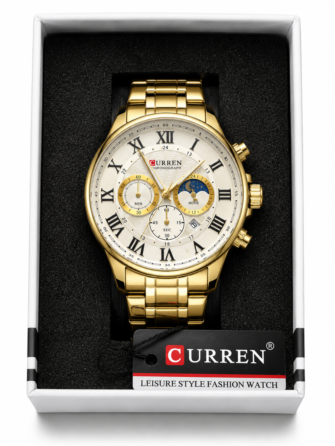 CURREN Roman Gold Chronograph