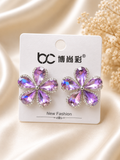 Amethyst Blossom Crystal Earrings