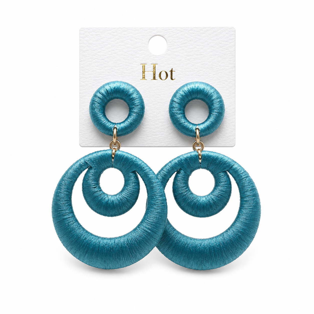Classic Raffia Circle Drop Earrings