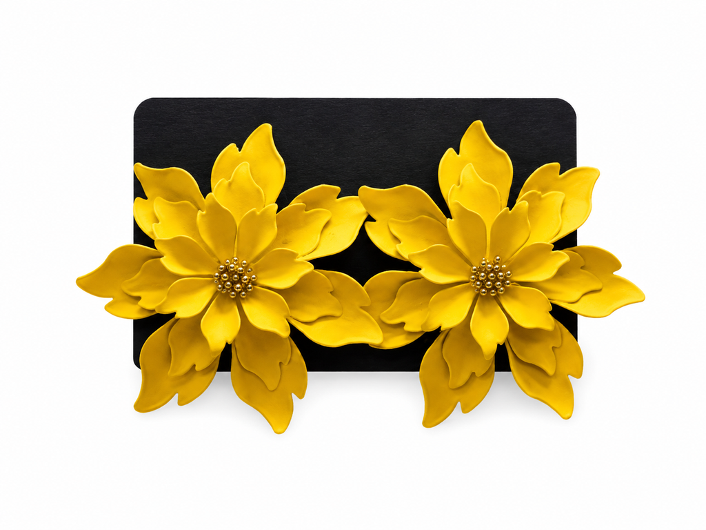Ivory Blossom Floral Statement Earrings