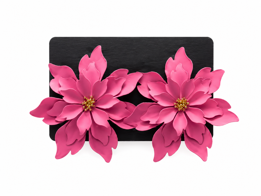 Ivory Blossom Floral Statement Earrings