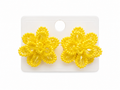 Sunshine Blossom Beaded Flower Stud Earrings