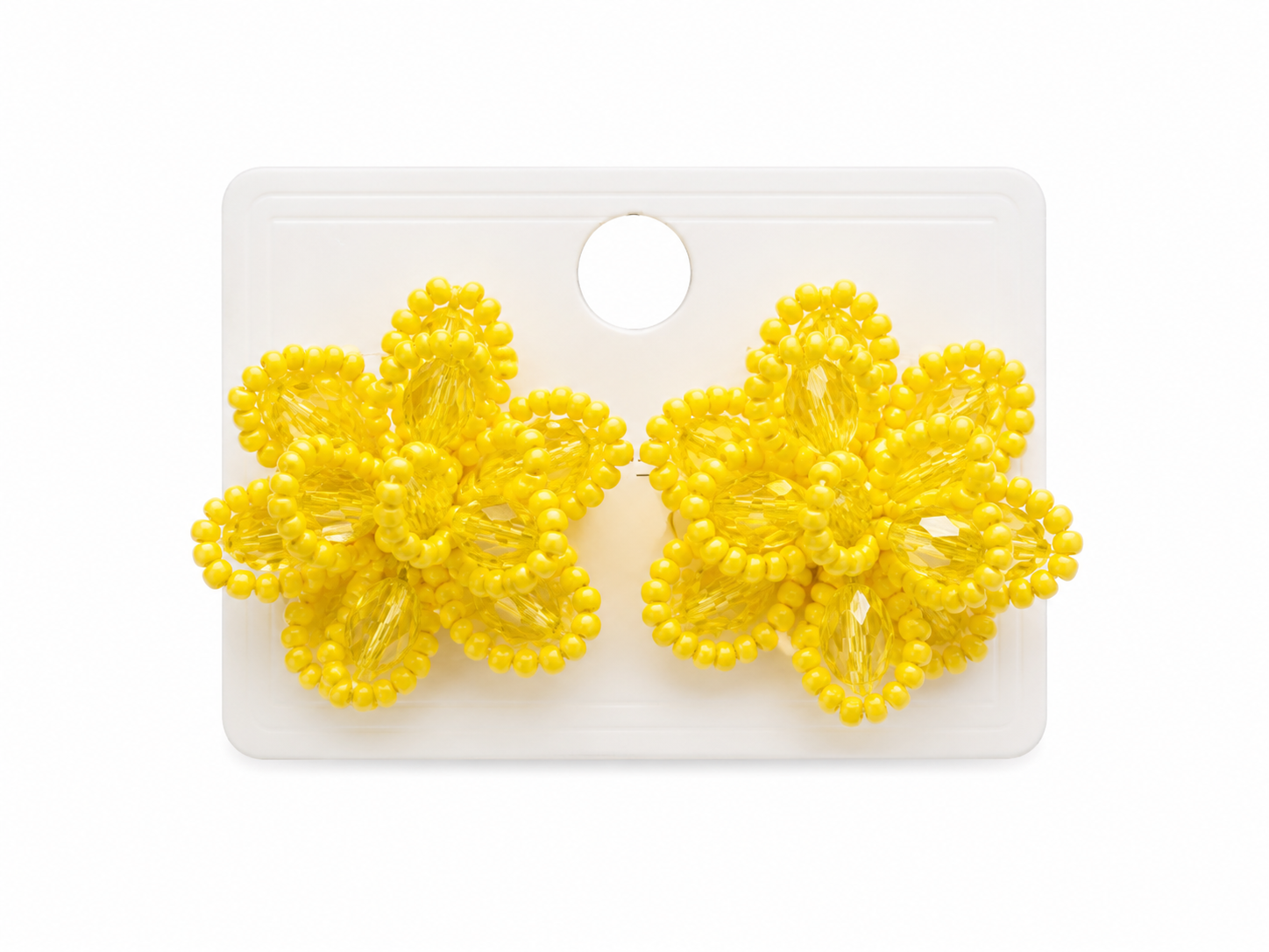 Sunshine Blossom Beaded Flower Stud Earrings