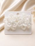 Bridal Pearl Flower Earrings