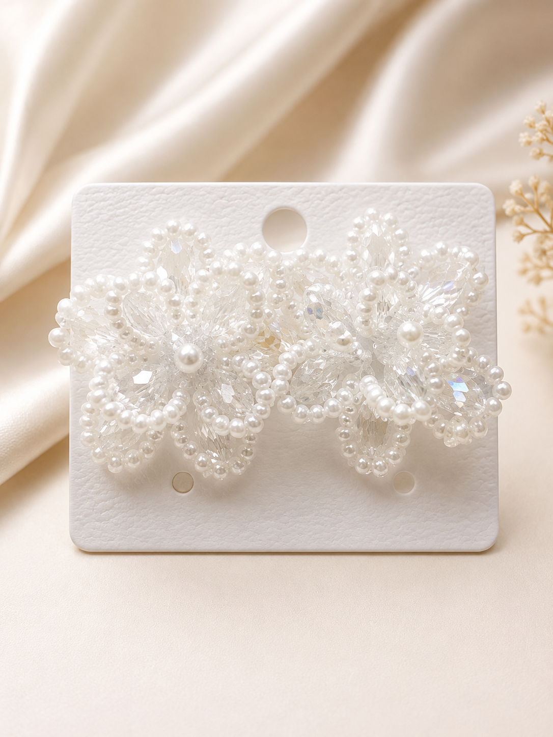 Bridal Pearl Flower Earrings