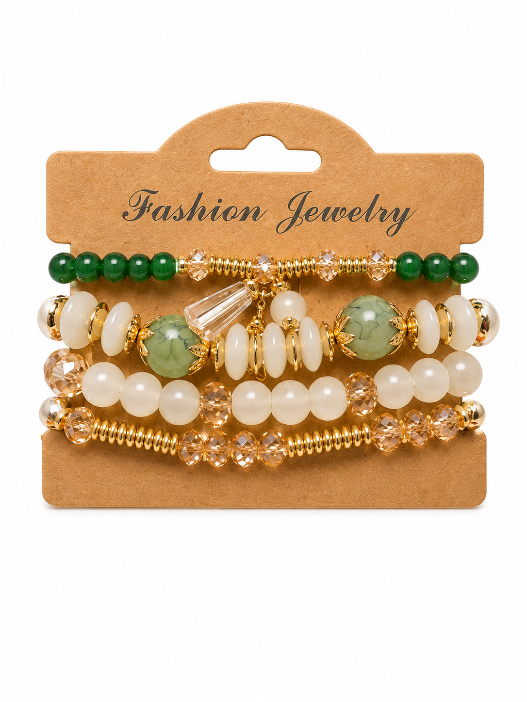 Rose Quartz Tassel Charm Bracelet Set
