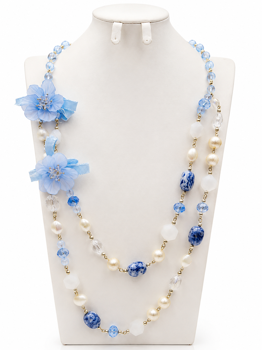 Blue Serenity Floral Necklace