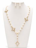 Divine Pearl Cross Pendant Necklace