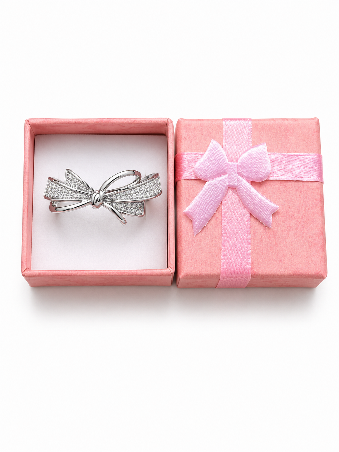 Bow-signed diamond ring
