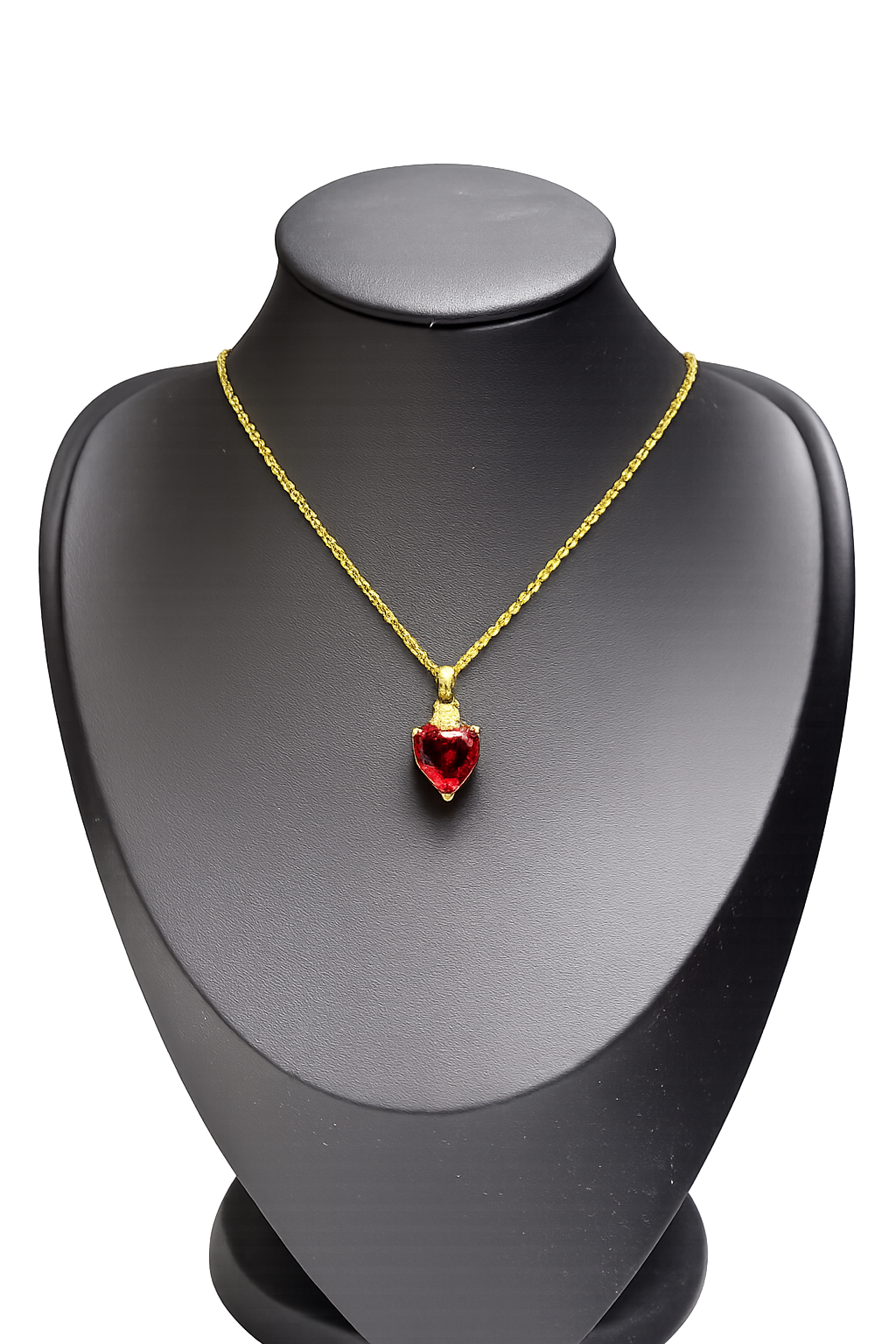 Red-heart sparkle necklace