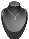 Channel-diamonds gold necklace