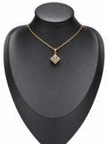 Diamonds on diamond gold necklace