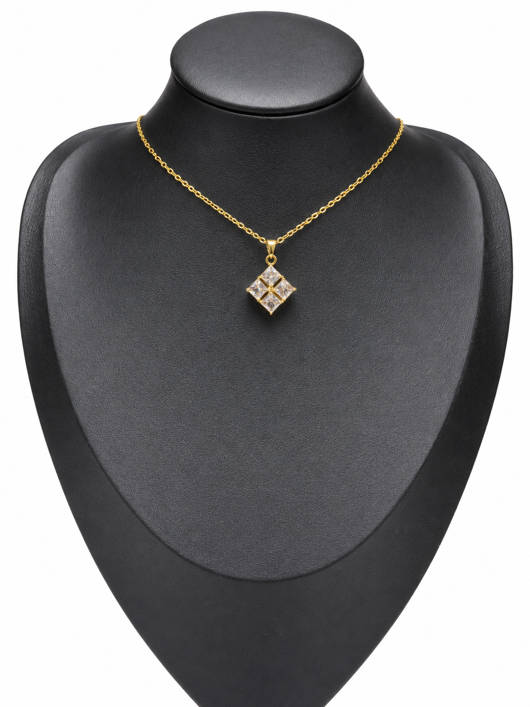 Diamonds on diamond gold necklace