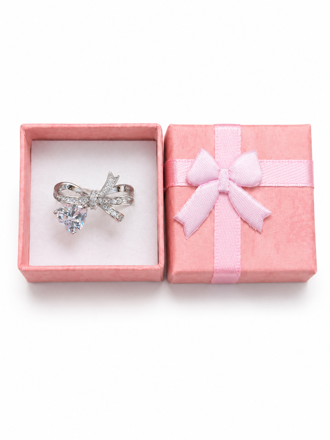 Bow diamond ring