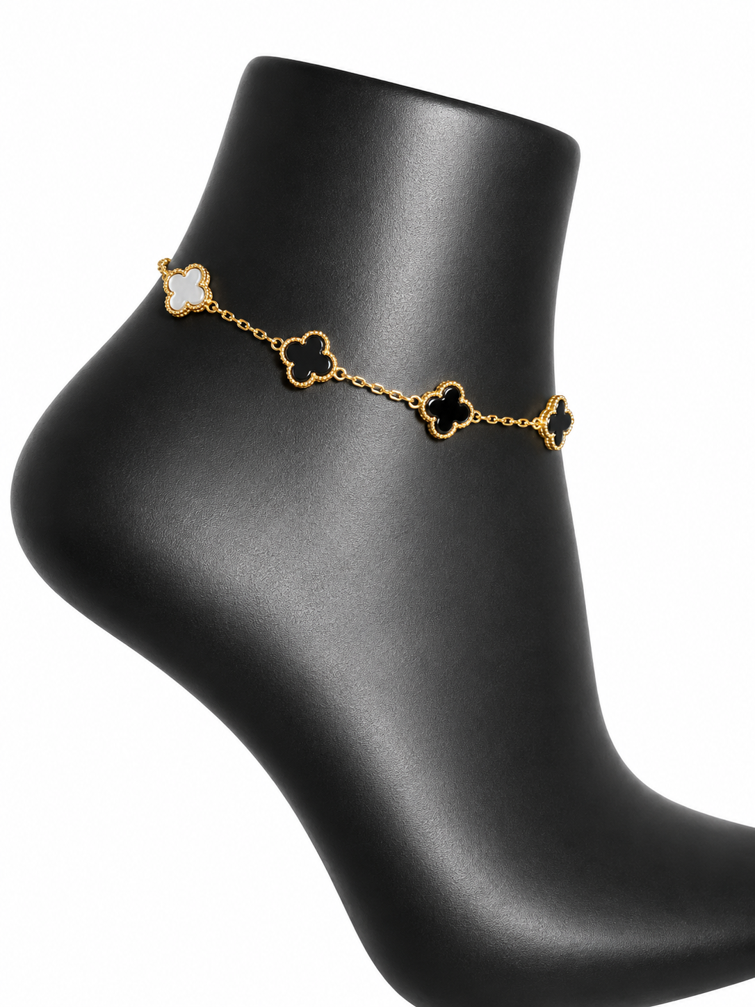 Noir Clover Anklet