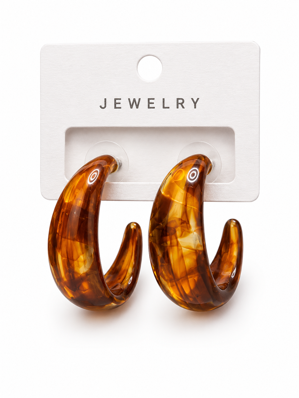 Ivory Marble Hoop Earrings
