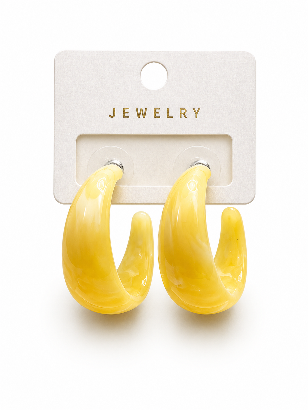 Ivory Marble Hoop Earrings