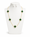 Elegant gold and green vc necklace