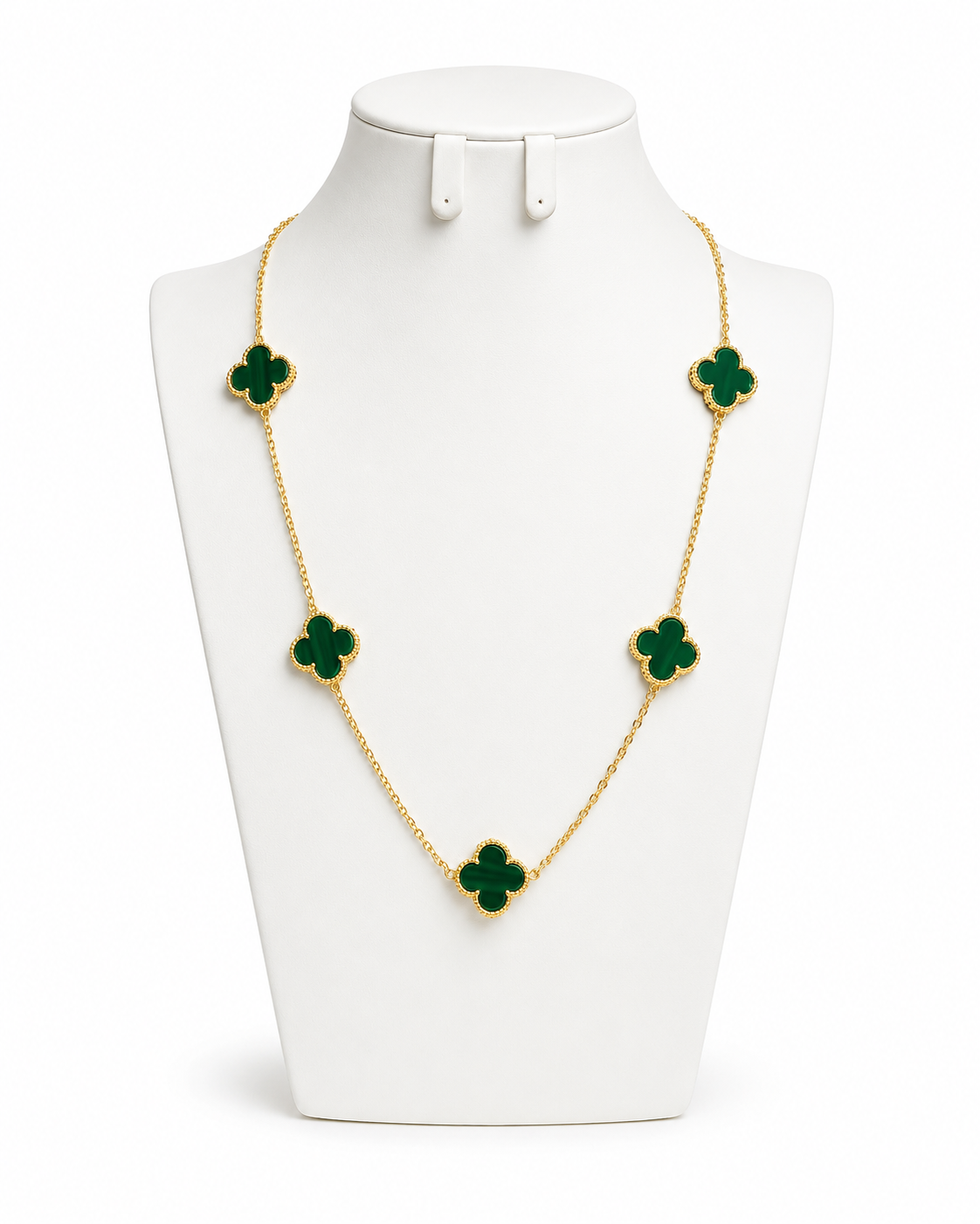 Elegant gold and green vc necklace